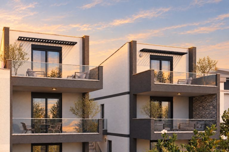 Anastasia Residence elevation, early evening