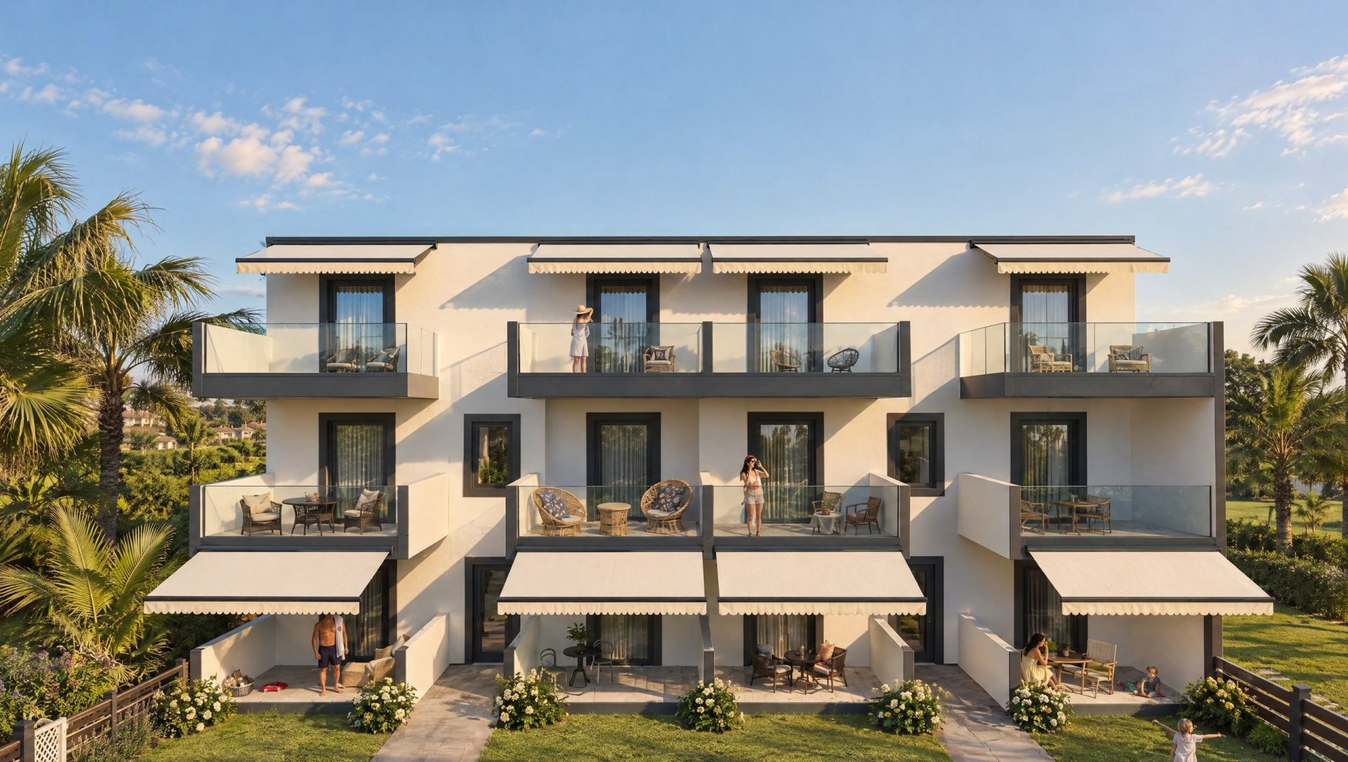 Εξωτερική άποψη του Chris Residence στη χρυσή ώρα
