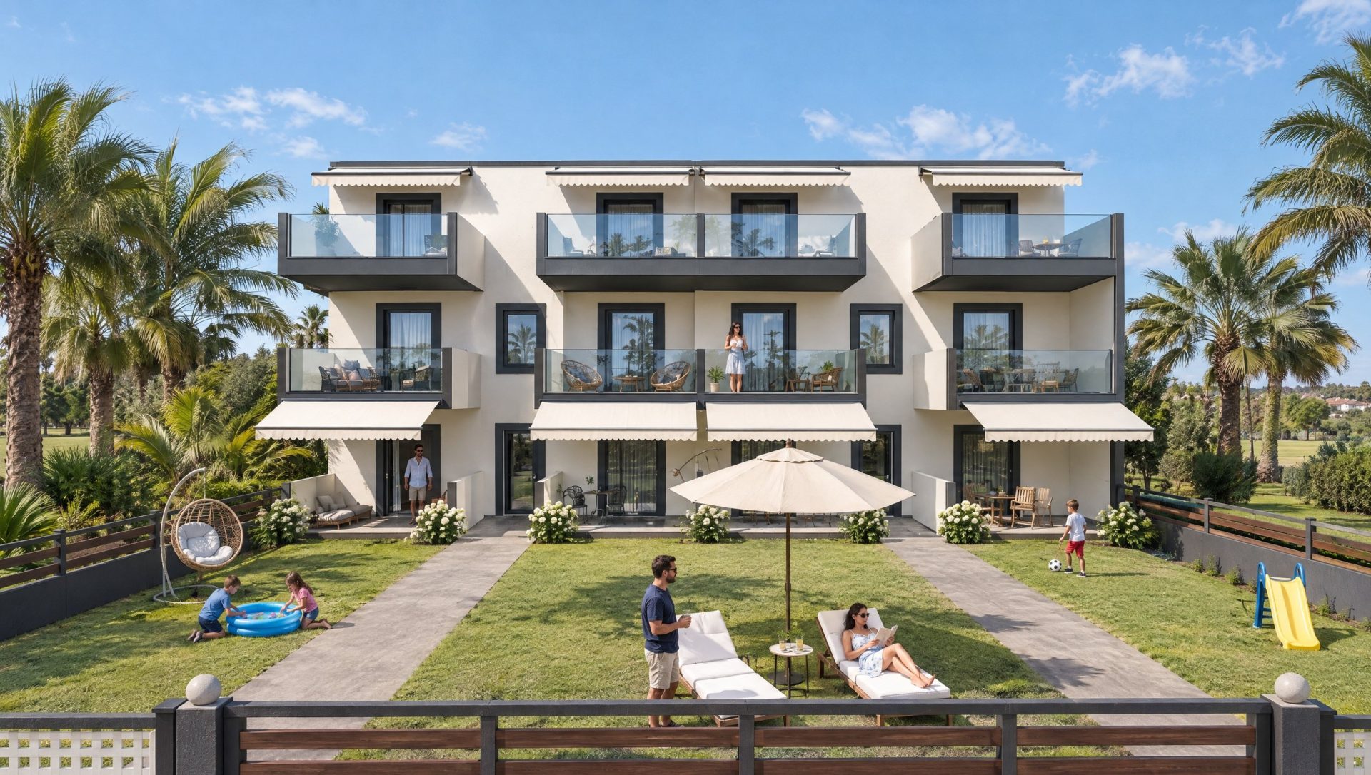 Chris Residence – εξωτερική άποψη το πρωί