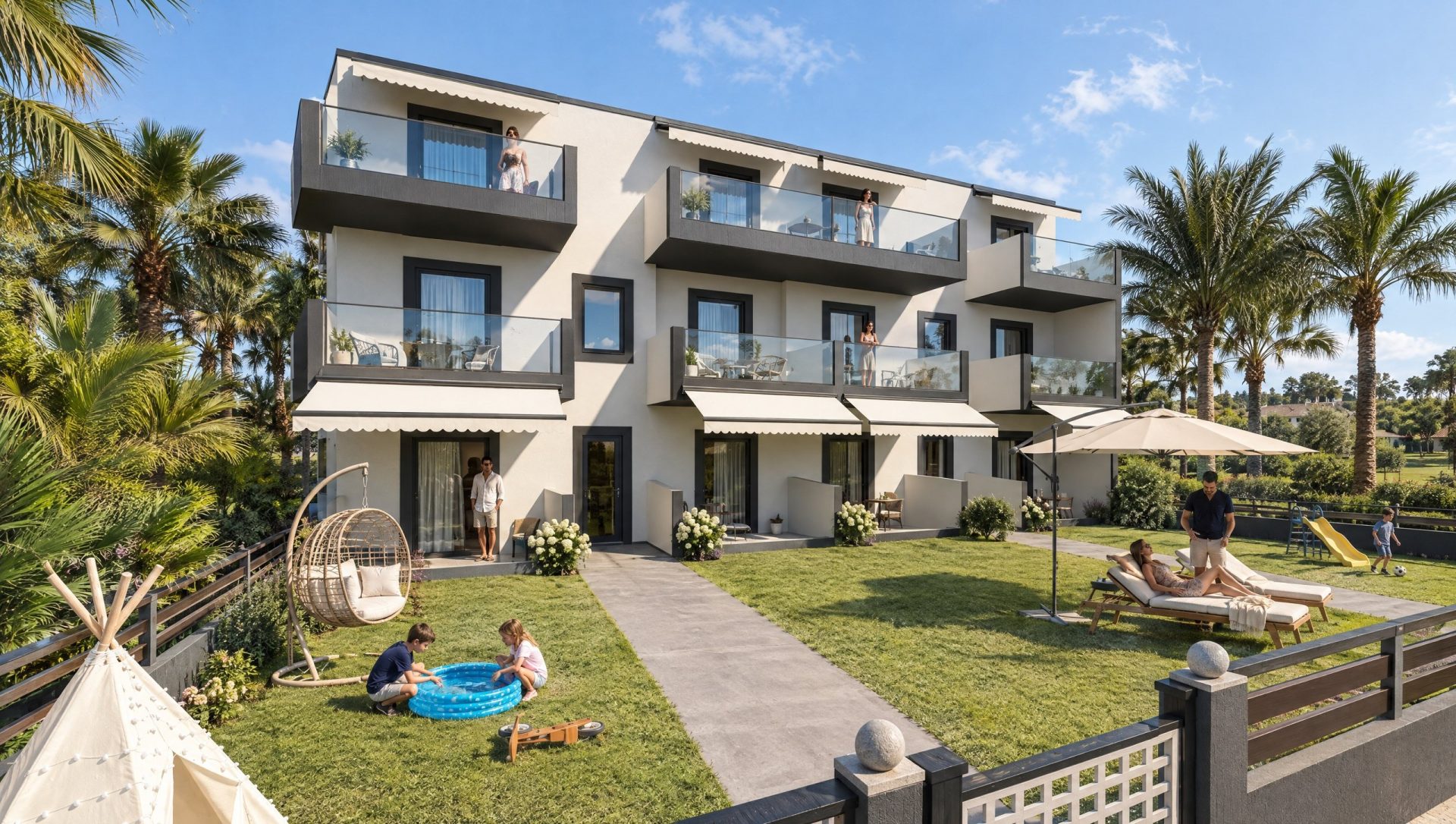 Chris Residence – εξωτερική άποψη το απόγευμα
