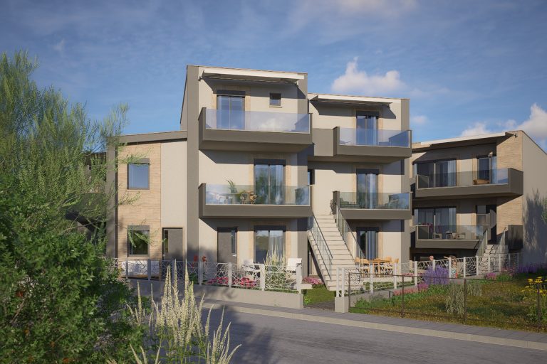 Desi Residence – πρωτότυπη απεικόνιση της πρόσοψης προς τον δρόμο, πιο κοντινή λήψη