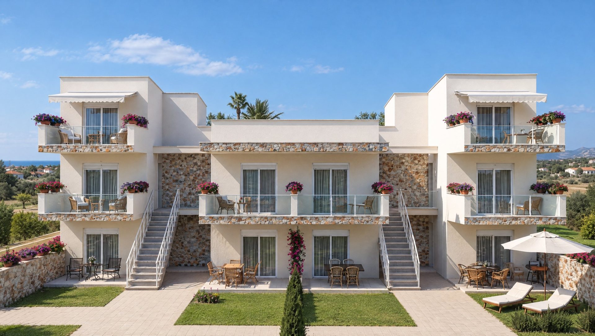 Galini Gardens exterior at morning