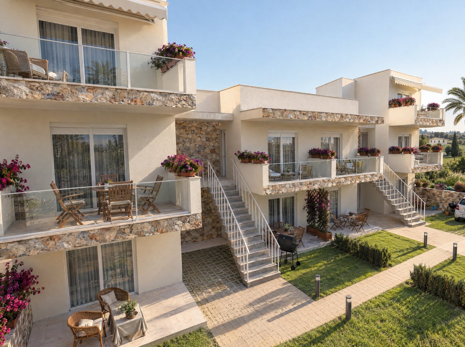 Galini Gardens exterior at morning