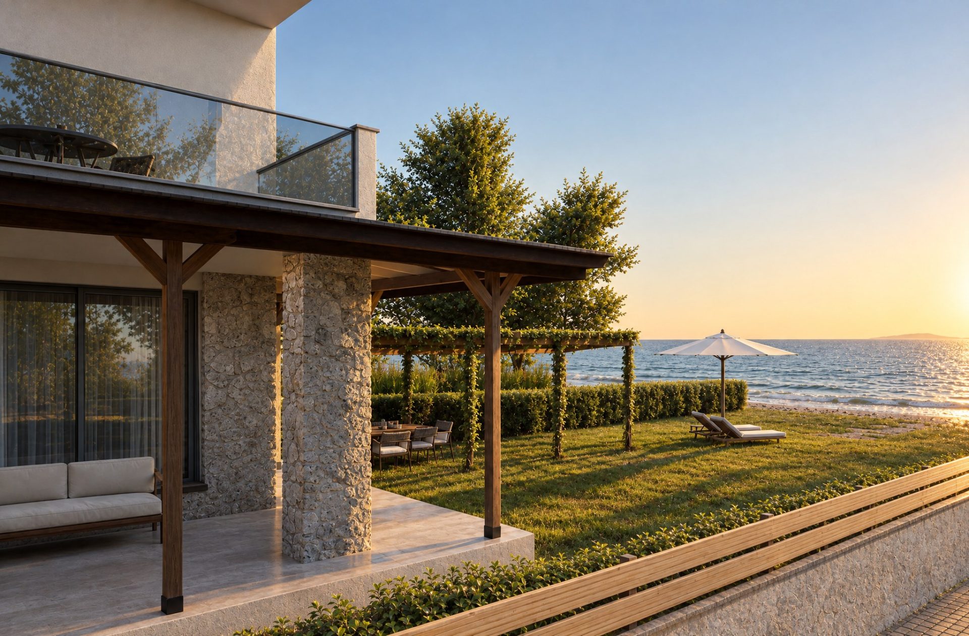 Kerdilia Residence - The porch in late afternoon