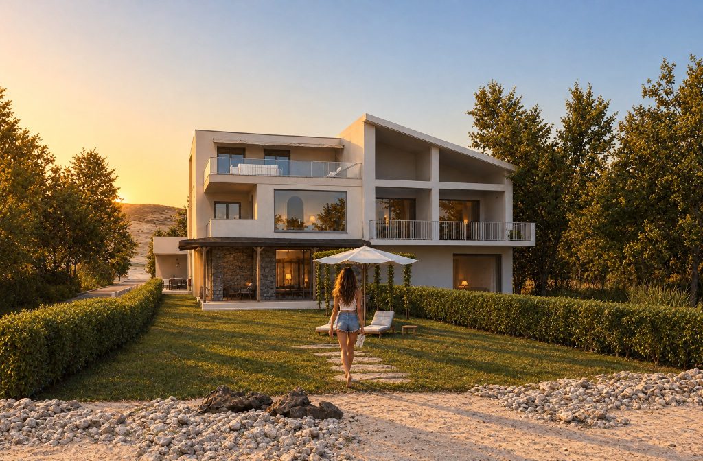 Kerdilia Residence - Golden hour from the beach