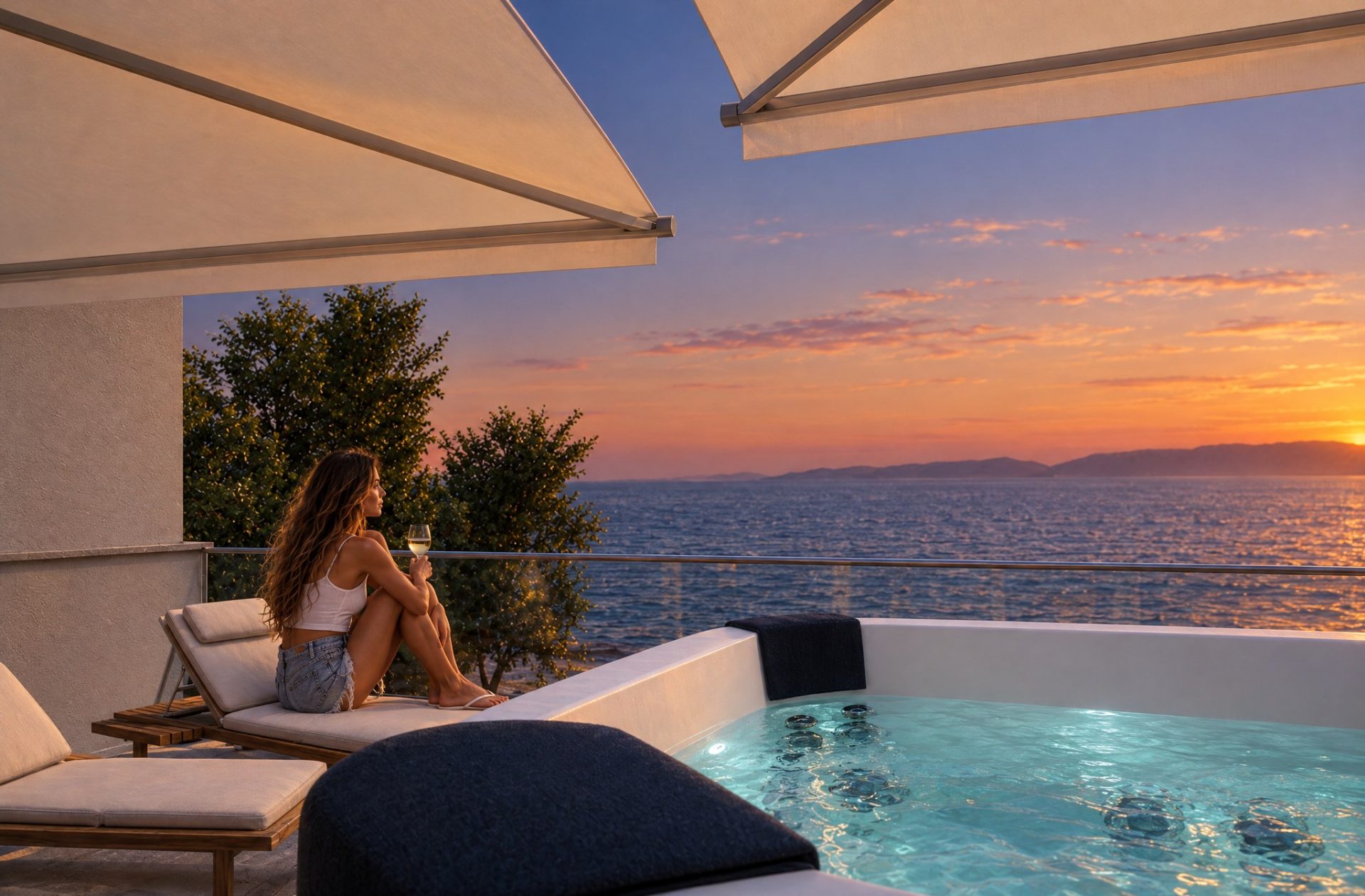 Kerdilia Residence - Sunset on the roof terrace