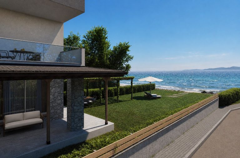 Kerdilia Residence - Porch and garden, draft render