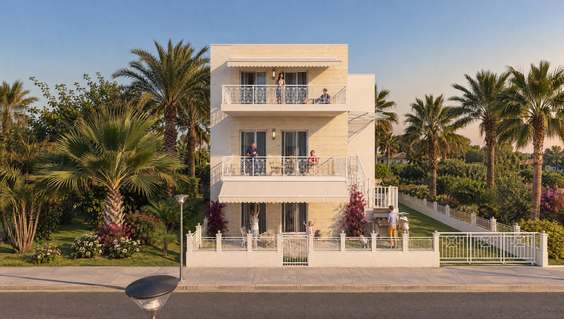 Екстериор на Maya Residence в златния час
