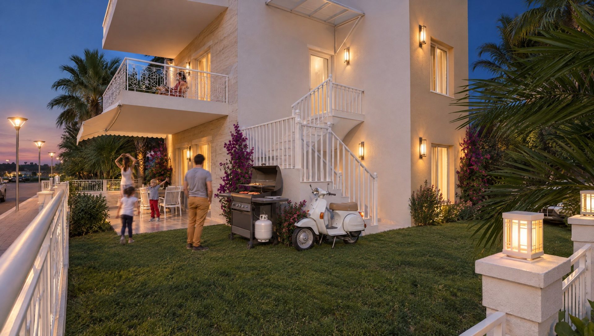 Maya Residence – екстериор в синия час