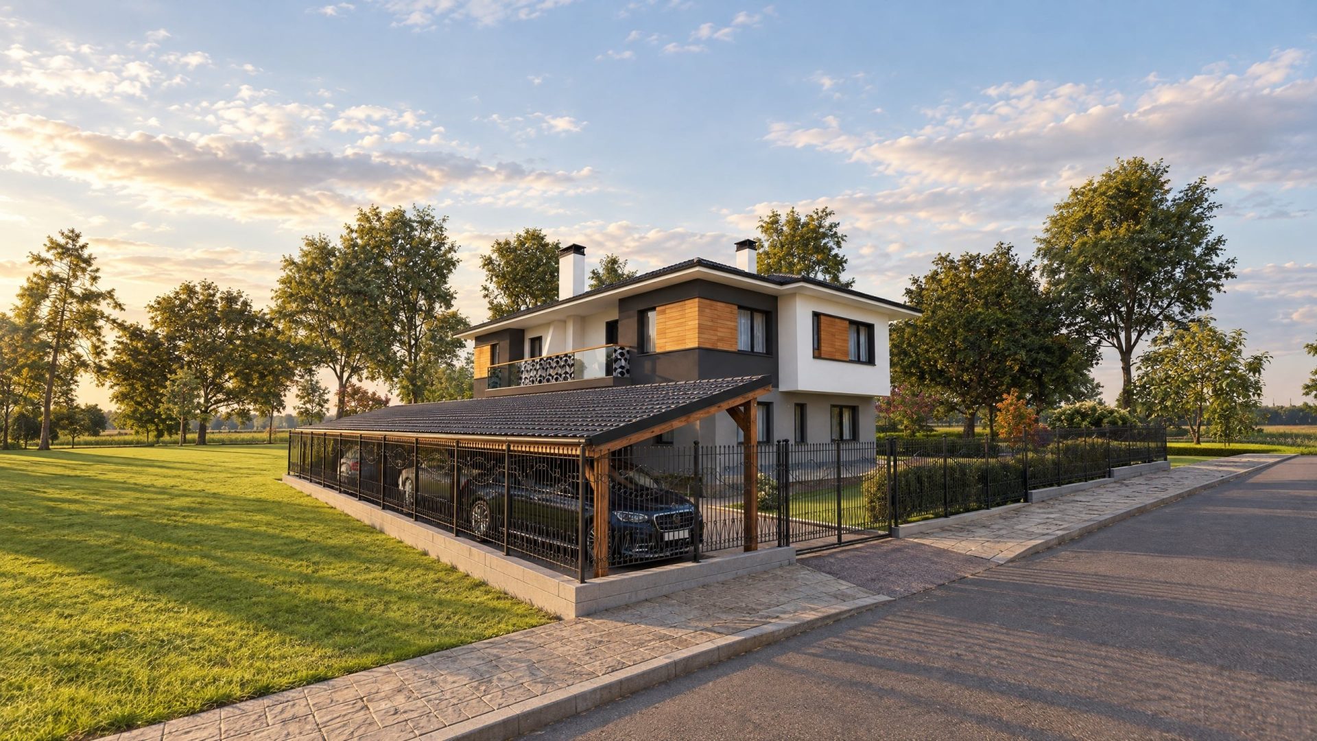 Novi Han House exterior at golden hour