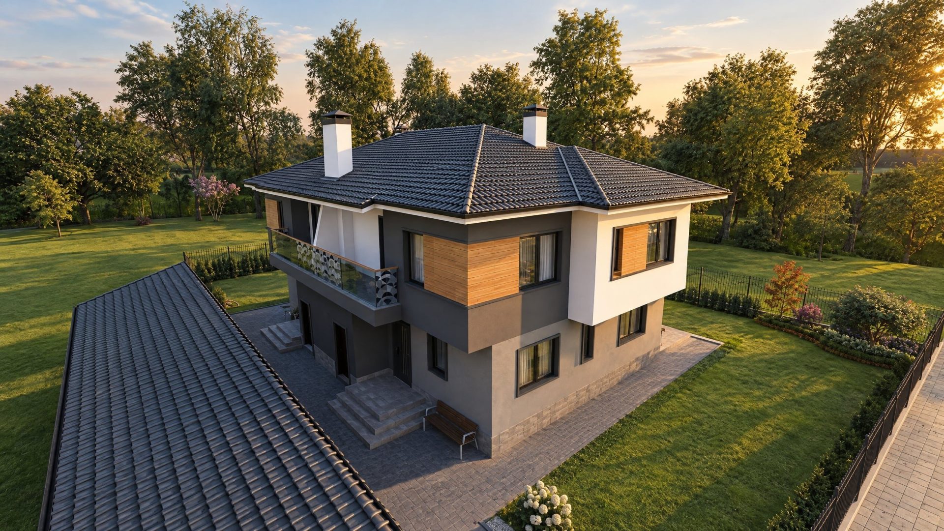 Novi Han House exterior at golden hour